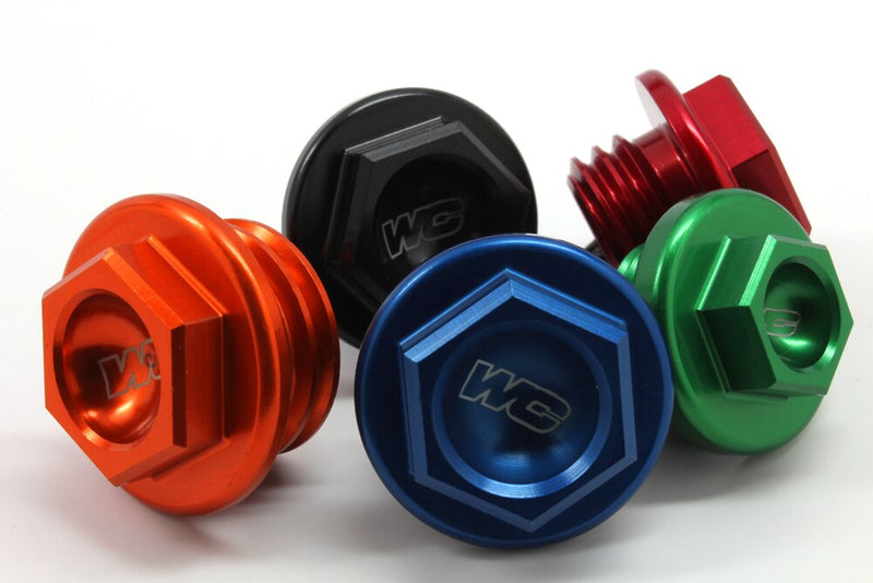 Works OIL Filler Plug Blue - 24-002 For Kawasaki Dirt Bikes 1979-2013 | Honda CR125R / CR250R / CR500R / CRF450R 1987-2004