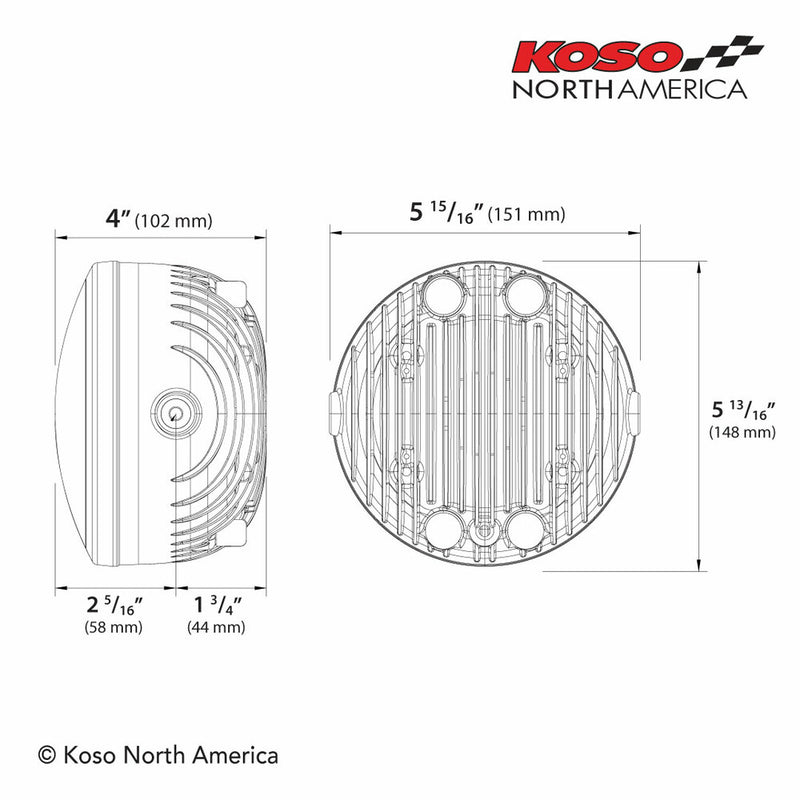 Koso North America 27-5970 GA034000 GH-01 LED HEADLIGHT 5.75 IN