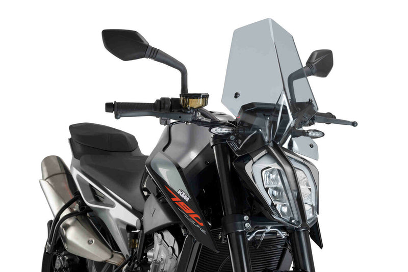 Puig Hi-Tech Parts Windscreen Naked NEW GEN Sport Smoke - 9668H KTM 790 Duke / 890 Duke 2018-2023
