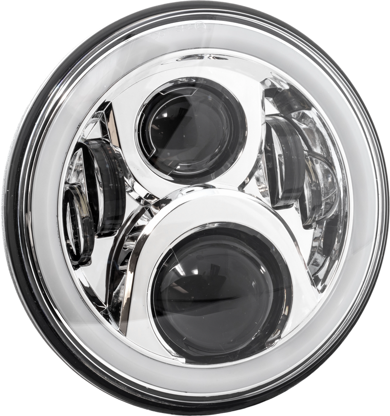 Letric Lighting Co 850-09668 LLC-LHC-7DB 7" LED HEADLIGHT FULL HALO BLK W/ MNT ADAPTER