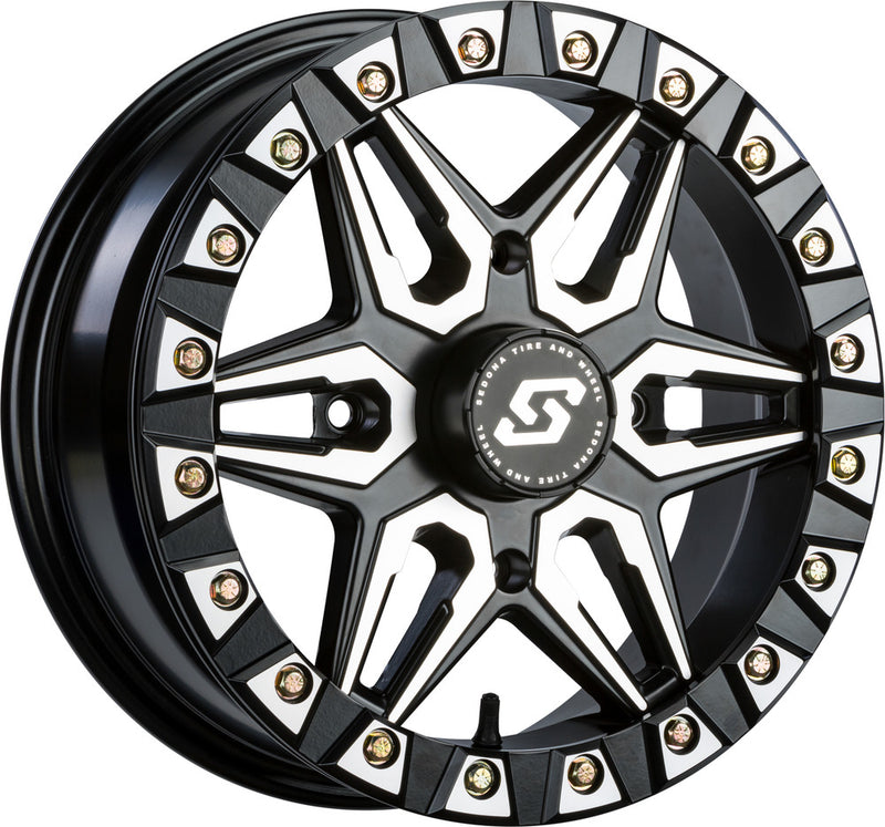 Sedona Split 6 Bdlk Wheel 15X6 4/137 5+1 (+38MM) Black Machined - A72M-56037+38S For Can-Am UTVs 2011-2020 | Honda Talon 2019-2020
