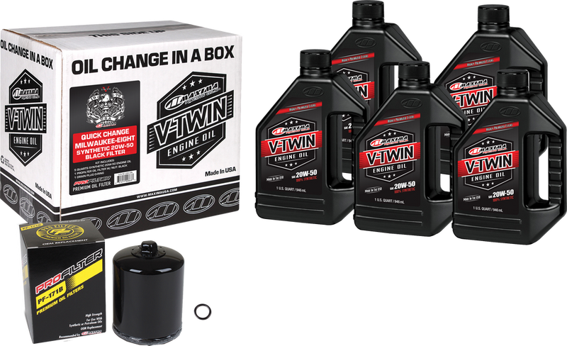 Maxima Racing Oil V-Twin SYN Quick Change Kit M8 Black Filer - 90-129015PB
