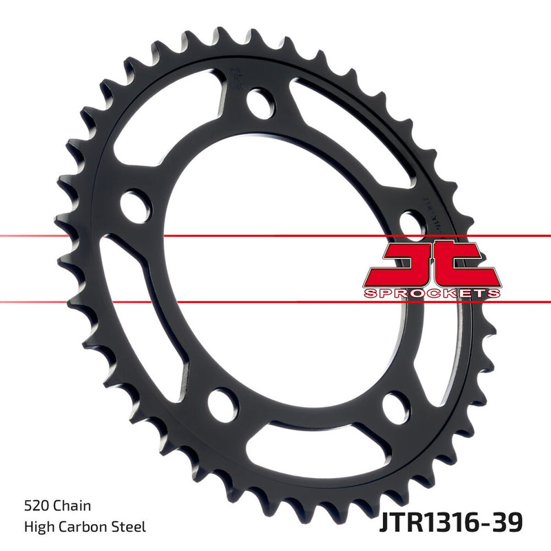 JT Sprockets Rear Sprocket Steel 39T-520 - JTR1316.39 Honda Motorcycles 2013-2019