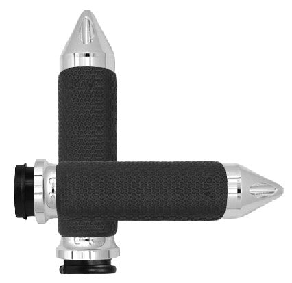 Avon FLY BY Wire Throttle Memory Foam Grip Chrome - MF-63A-CH-FL-SP For Harley Motorcycles 2008-2019