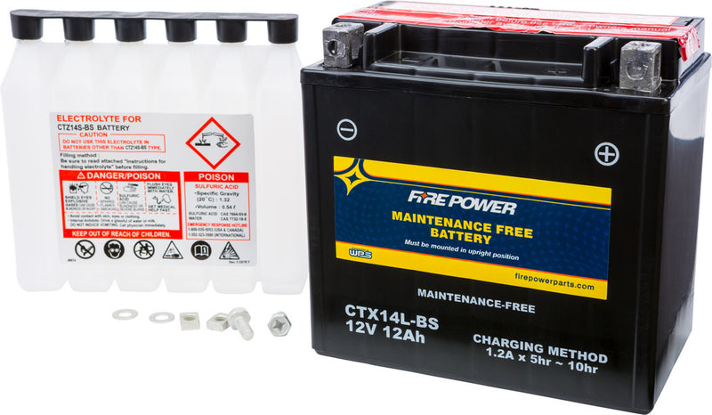 Fire Power Battery Maintenance Free - CTX14L-BS For Harley Sportster 2004-2018 | Buell 1125 / 1125R / 1125CR 2008-2010
