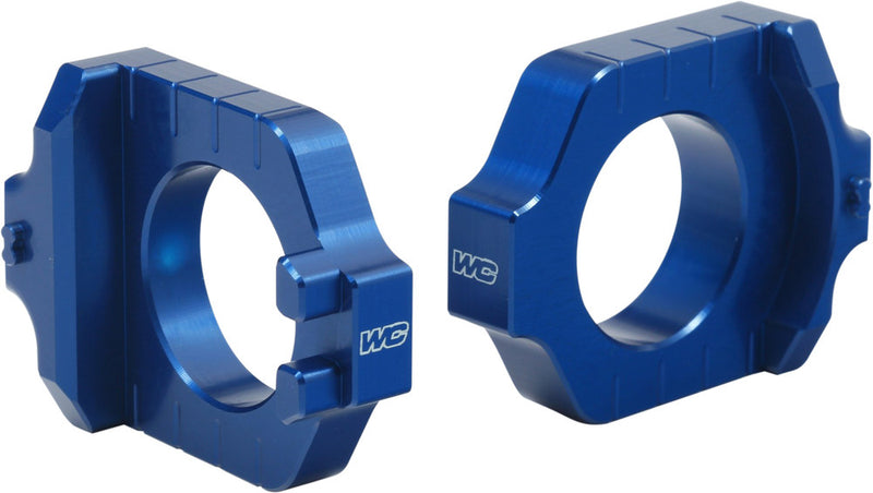 Works Axle Blocks Elite Kawasaki Suzuki Blue - 17-235 For Kawasaki Dirt Bikes 2003-2022 | Suzuki RMZ 250 / RMZ 450 / 450Z 2004-2022