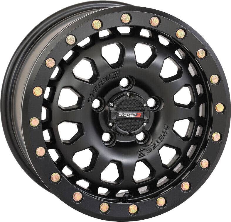 System 3 3-156544 15S3-6544 SB6 BL WHEEL 15X7 4+3 (+10MM) 5/4.5 MATTE BLACK