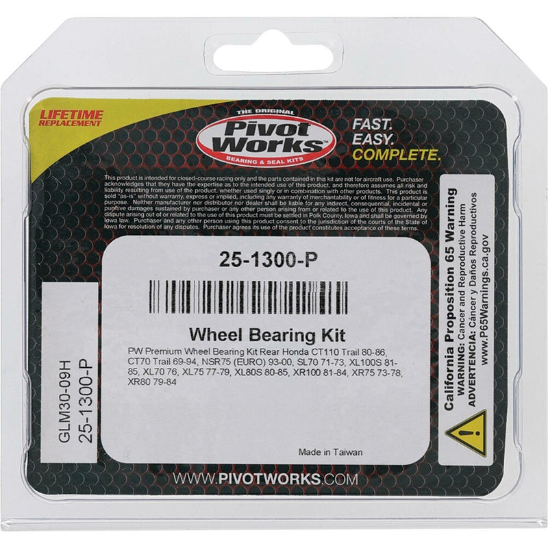 Pivot Works Wheel Bearing Kit Premium - 25-1300-P Yamaha XV1700AT Road Star Silverado 2008-2009