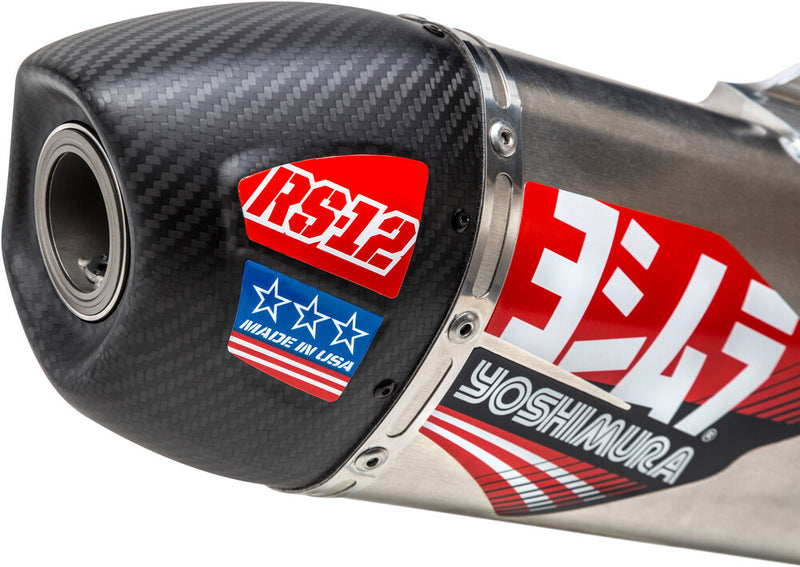 Yoshimura RS12 Signature Series Exhaust System SS-AL-CF - 219220S320 Suzuki RMZ 450 2020-2024