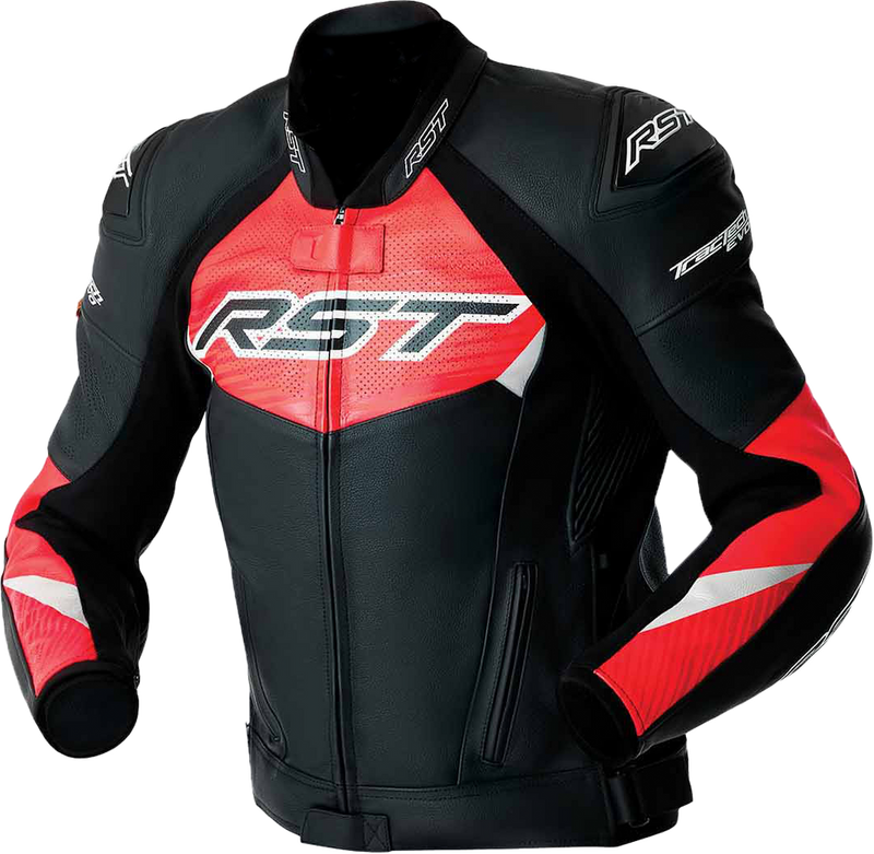 Rst 556-3635248 103635F.RED-48 TRACTECH EVO D3O JACKET BLK/FLO RED LEATHER 2X