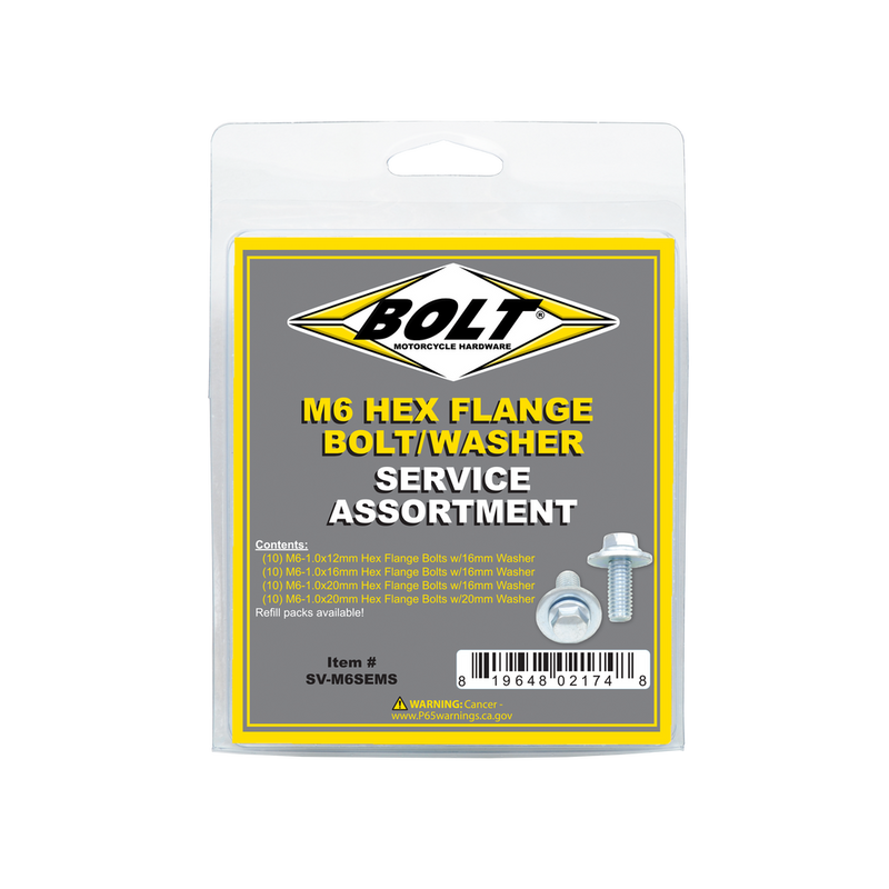 Bolt 024-11600 SV-M6SEMS 8MM HEX FLANGE BOLT ASSORTMENT W/16MM WASHER 40 PIECE KIT