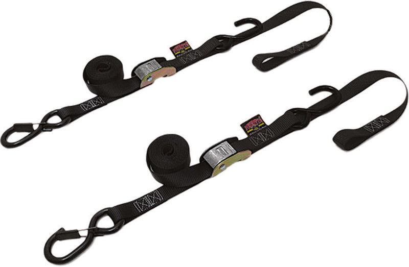 Powertye TIE-Down CAM SEC Hook Soft-TYE 1.5"X6' Black Pair - 29622-S