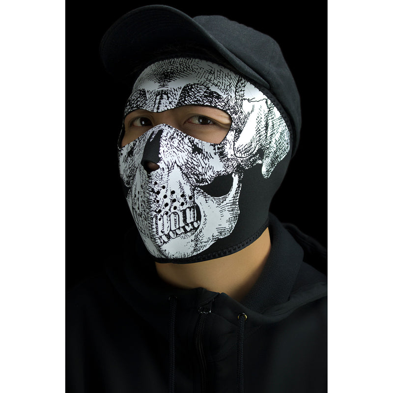 ZAN HEADGEAR 2503-0020 WNFM002 Neoprene Full-Face Mask — , One Size Full-Face Mask - Skull Face