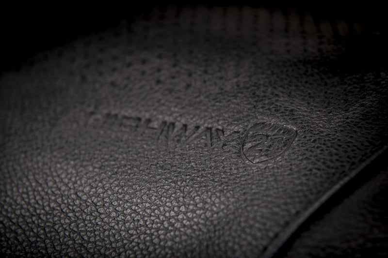Leather detail shot on Blockade Vest