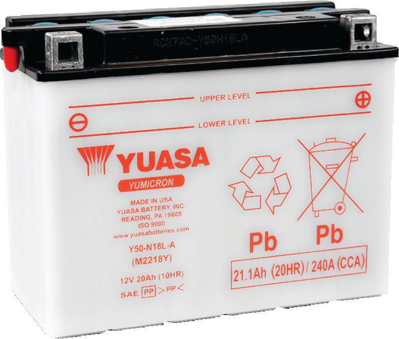 Yuasa Battery YUAM2218YTWN Yuasa Y50-N18L-A Yumicron 12-Volt Battery - Photo - Primary