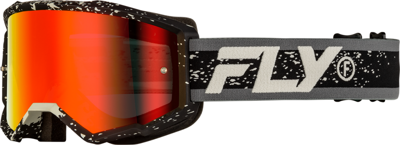 Fly Racing 37-51524Y 37-51524Y YOUTH ZONE GOGGLE BLACK/GREY W/ RED MIRROR/SMOKE LENS