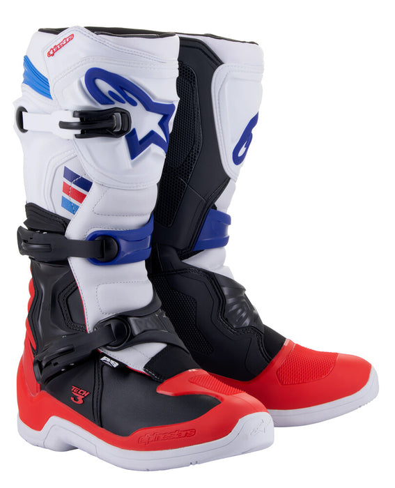 Alpinestars 482-29709 2013018-2307-9 TECH 3 BOOTS WHITE/RED/BLUE SZ 9