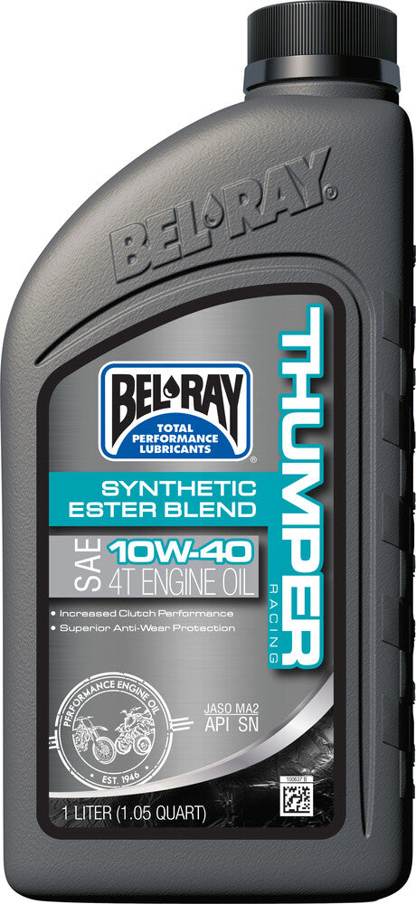 Bel-ray 840-1543 99520-B1LW THUMPER ESTER BLEND ENG OIL 4T SYN 10W40 1L