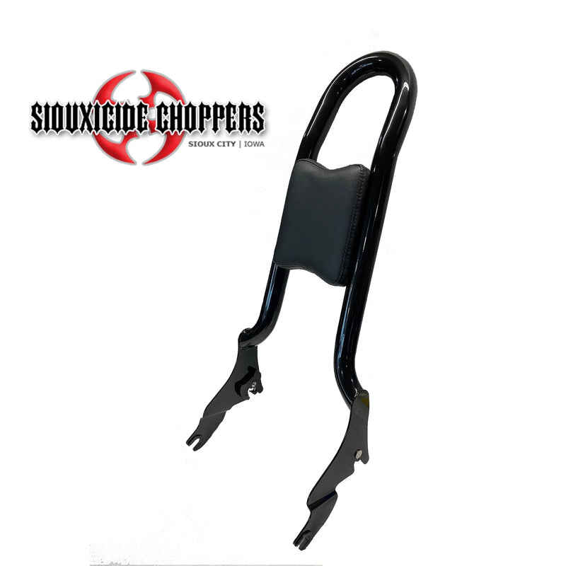 Siouxicide Choppers Touring Kobra Backrest King Kobra, Black, Perforated Pad Double Diamond Black For Harley Touring 2009-2026