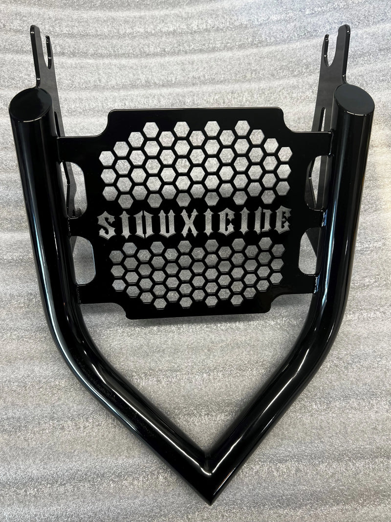 Siouxicide Choppers Indian Luggage Rack Honeycomb, Satin Black For Indian 2009-2026
