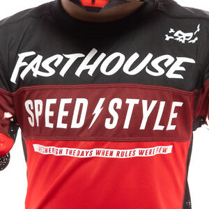 Fasthouse Youth Grindhouse Akin Jersey 3961-2315-56 260004-40-23 - Red/black - L
