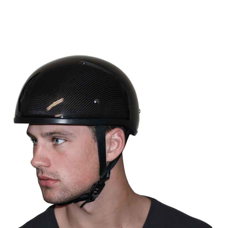 Daytona Skull Cap Helmet W/O Visor Grey Carbon Fiber (Size: L)