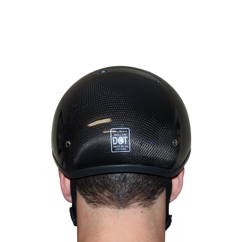 D.O.T. Daytona Skull Cap W/O Visor- Grey Carbon Fiber