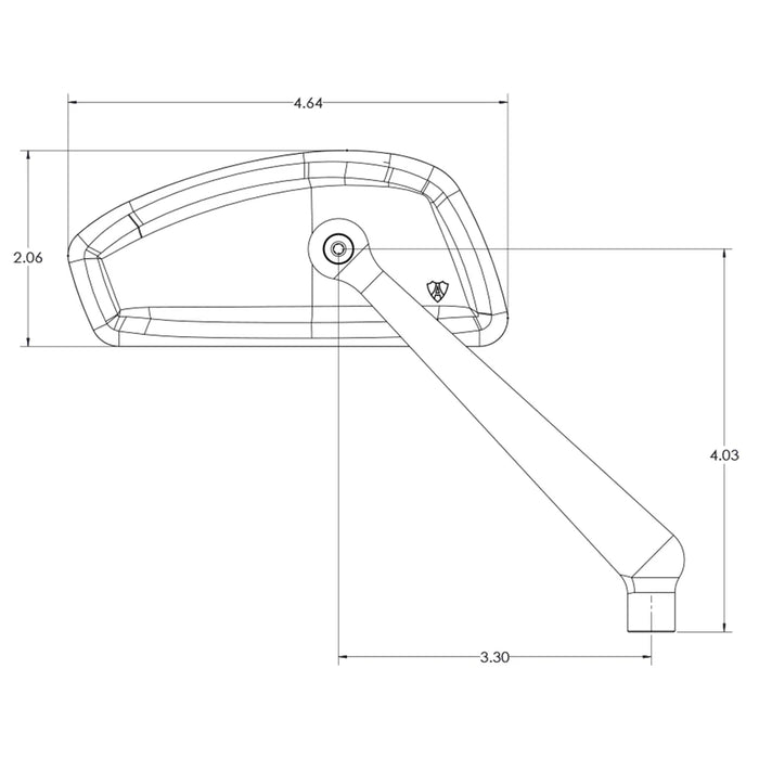 ARLEN NESS 0640-1471 510-021 Tearchop Mirror - Titanium - Righthand