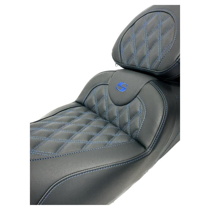 BLUE STITCH SADDLEMEN 0801-1043 808-07B-184BR Extended Reach Road Sofa Seat  - Lattice Stitched - Backrest