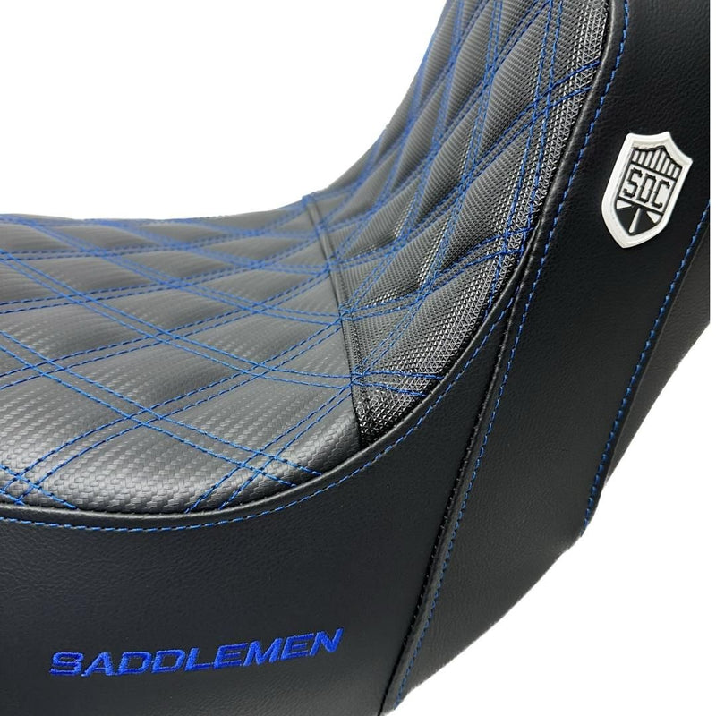 Saddlemen Blue Stitch 0802-1433 SC81829DB Pro Series SDC Performance Gripper Seat For Harley Softail 2018-2025
