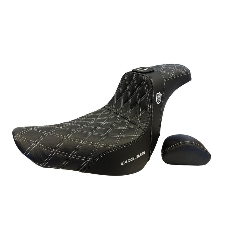 Saddlemen Silver Stitch 0802-1435 SC81829DBRT Pro Series SDC Performance Grip Seat Backrest For Harley Softail 2018-2025