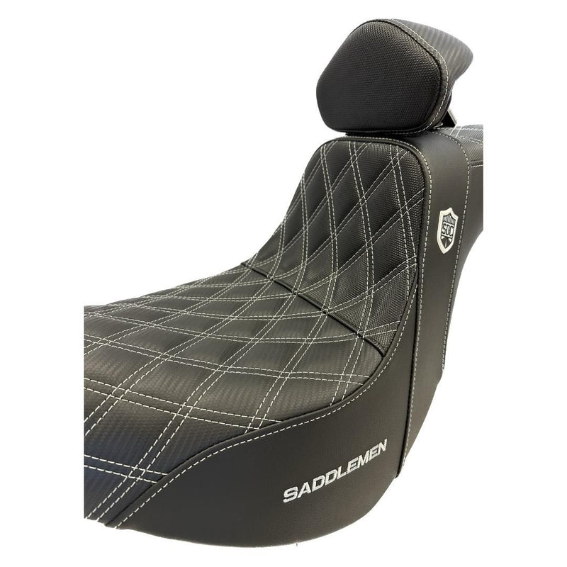 Saddlemen Silver Stitch 0802-1435 SC81829DBRT Pro Series SDC Performance Grip Seat Backrest For Harley Softail 2018-2025