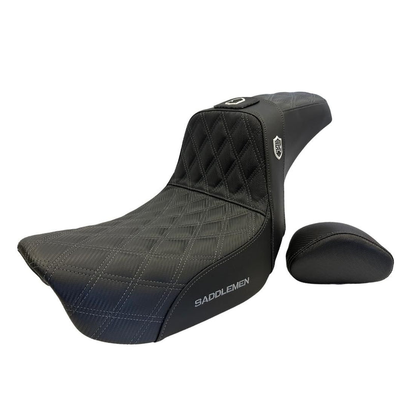 DARK GRAY STITCH SADDLEMEN 0803-0630 SC80604DBKRT Pro Series SDC Performance Seat w/ Backrest - Full Lattice Stitch/Lumbar Gripper