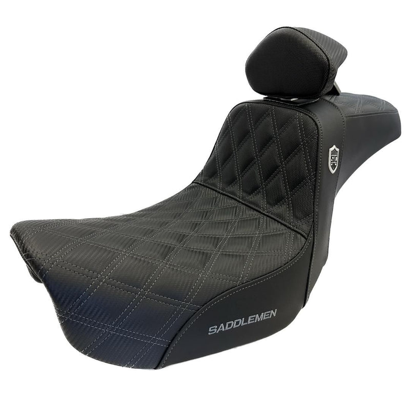 DARK GRAY STITCH SADDLEMEN 0803-0630 SC80604DBKRT Pro Series SDC Performance Seat w/ Backrest - Full Lattice Stitch/Lumbar Gripper