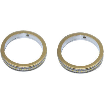 (OPEN BOX) Custom Dynamics 2020-1281 WA39-AW-CS Wrap-Arounds™ LED Turn Signals With Daytime Running Lights 39 Mm Chrome For Harley 1982-2021