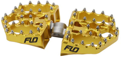 FLO MOTORSPORTS V4 MINI FLOOR BOARDS FOR HARLEY DAVIDSON / DYNA / CUSTOM CHOPPER - GOLD