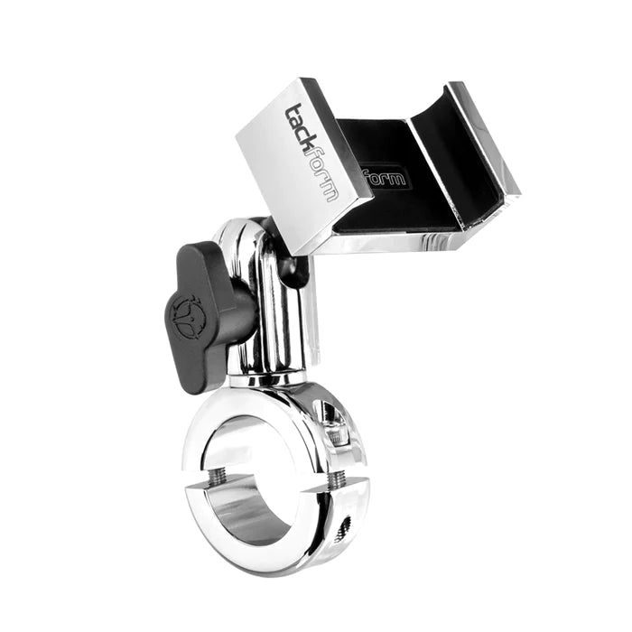 TACKFORM Chrome Phone Mount for Harley Davidson | Works with 1-1/4" Handlebars | Short Reach