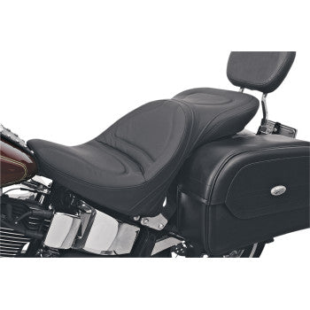 SADDLEMEN 8150JS Seat - Explorer™ - Without Backrest - Stitched - Black - Softail