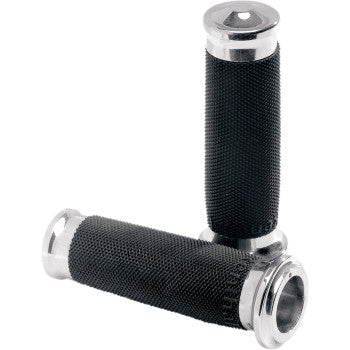 PERFORMANCE MACHINE 0630-0374 0063-2007-CH Contour Renthal Wrapped Grips - Chrome