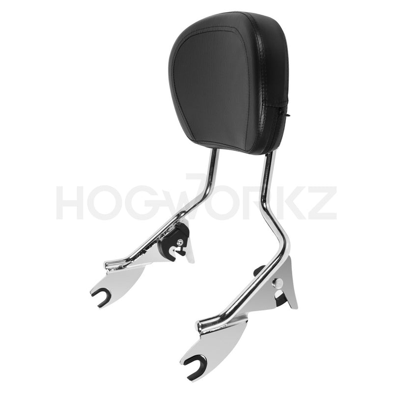 Hogworkz Harley Touring Chrome Tall Boy Detachable Sissy Bar Backrest - HW157111 For Harley Motorcycles 2009-2026