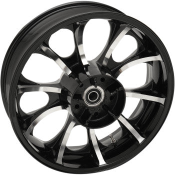 (OPEN BOX) Coastal Moto 0202-2104 3D-LGO185BC Largo Precision Cast 3D Rear Wheel Single Disc Rear Black 18"x5.50" No For Harley Touring 2009-2020