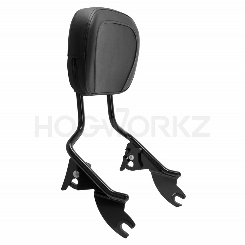 Hogworkz Harley Touring Black Detachable Tall Boy Sissy Bar Backrest - HW157122 For Harley Motorcycles 2009-2026