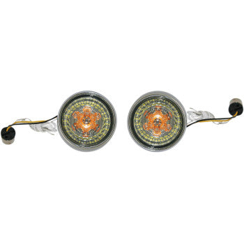 (OPEN BOX)  CUSTOM DYNAMICS 2020-1589 PB-BB-AW-1156CS ProBEAM Ringz Bullet Bezel LED Turn Signal - 1156 - Chrome - Smoke Lens