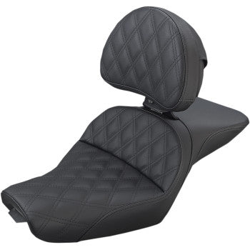 SADDLEMEN 0804-0723 807-03-030LS Explorer Seat - With Backrest - Lattice Stitched - Black