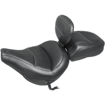 MUSTANG 0802-1063 79330 Max Profile Solo Touring Seat - with Driver Backrest - Black - Original - FLHC/FLDE