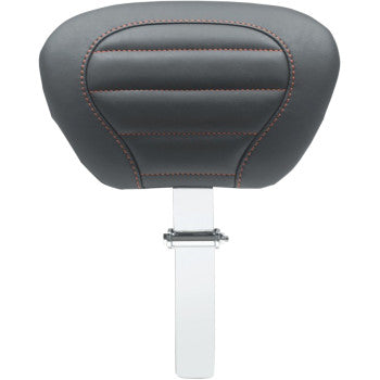MUSTANG 0822-0492 79012AB Deluxe Touring Removable Driver Backrest - Black W/American Beauty Red Stitching