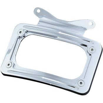 KURYAKYN 2030-0651 3157 Curved License Plate Mount with Frame - Chrome