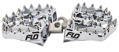 FLO MOTORSPORTS V4 MINI FLOOR BOARDS FOR HARLEY DAVIDSON / DYNA / CUSTOM CHOPPER - CHROME