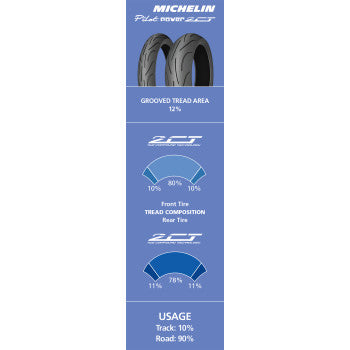 MICHELIN 0301-0081 95692 Pilot® Power 2CT Dual Compound Sport Radial Tire - Front - Power 2CT - 120/70R17