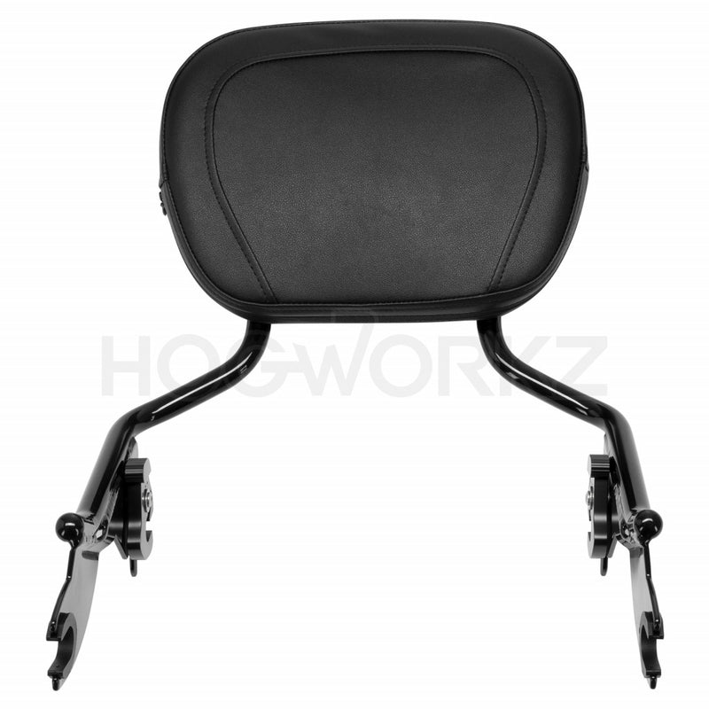Hogworkz Harley Touring Black Shorty Detachable Sissy Bar Backrest - HW157123 For Harley Motorcycles 2009-2026